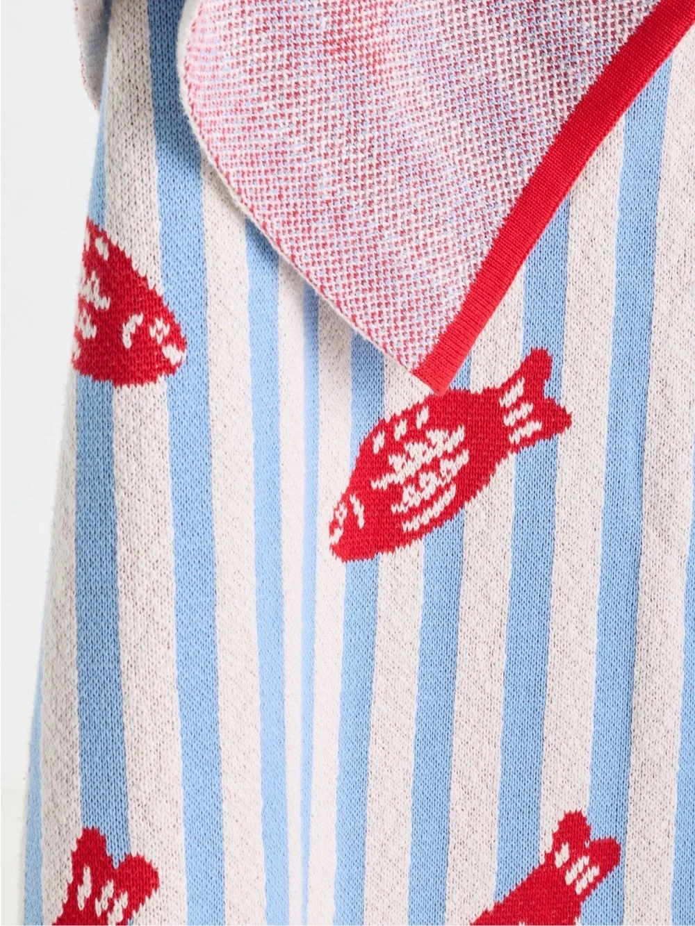 NWT Anthropologie Sonnie Cotton Knit Throw Blanket in Candy Fish